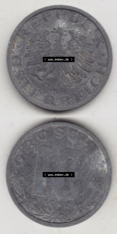 Münzen Österreich / Austria Eurovorläufer, Umlaufmünze vor Euroeinführung 1947-1949, 10 Groschen 1949 III. (4) Sammlung