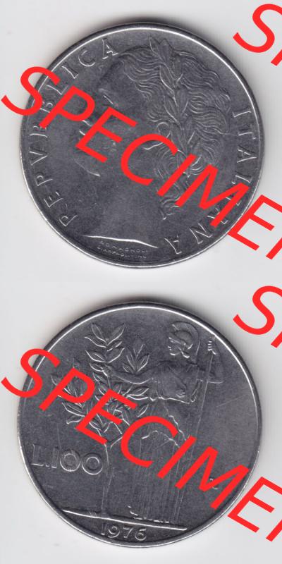 Münzen Italien / Italia Eurovorläufer, Umlaufmünze vor Euroeinführung 1955-1989, 100 Lire, Lira 1976 (4) Sammlung