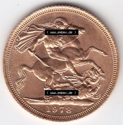 Münzen Großbritannien Eurovorläufer, Umlaufmünze vor Euroeinführung 1974-1984, 1 Sovereign Goldmünze in Gold 1978 (1) Sammlung