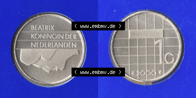 Münzen Niederlande / Netherlands Eurovorläufer, Umlaufmünze vor Euroeinführung 1982-2000, 1 Gulden 2000 (3) Sammlung