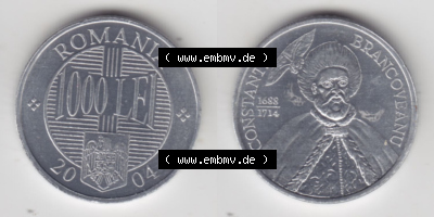 Münzen Rumänien / România Eurovorläufer, Umlaufmünze vor Euroeinführung 2000-2006, 1000 Lei 2004 (3) Sammlung