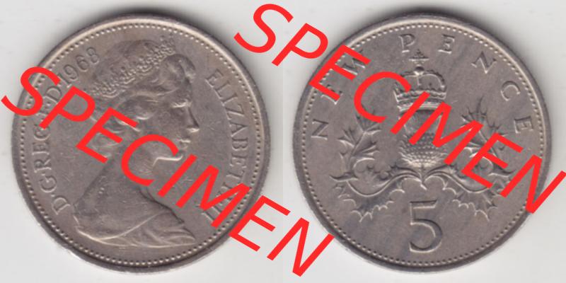 Münzen Großbritannien Eurovorläufer, Umlaufmünze vor Euroeinführung 1968-1981, New Pence 1968 (3) Sammlung