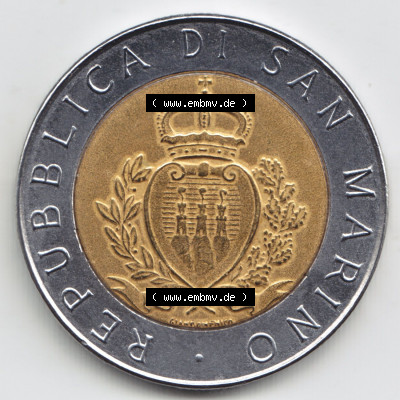 Münzen San Marino / Saint Marin Eurovorläufer, Sondermünze vor Euroeinführung 1987-1987, 500 Lire 15. Jahrestag - Wiederaufnahme... Sammlung