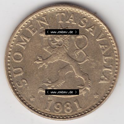 Münzen Finnland / SUOMI Eurovorläufer, Umlaufmünze vor Euroeinführung 1963-1990, 50 Penniä. Rückseite einer Münze aus Finnland SUOMI in Europa... Sammlung