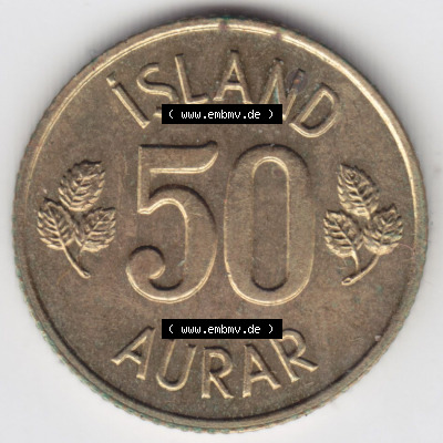 Münzen Island Eurovorläufer, Umlaufmünze vor Euroeinführung 1969-1974, 50 Aurar 1973 (2) Sammlung