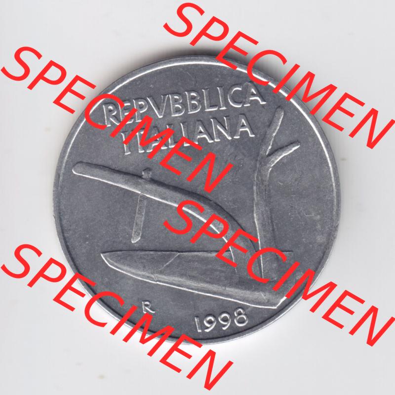Münzen Italien / Italia Eurovorläufer, Umlaufmünze vor Euroeinführung 1951-2001, 10 Lira bzw. Lire 1998 (1) Sammlung
