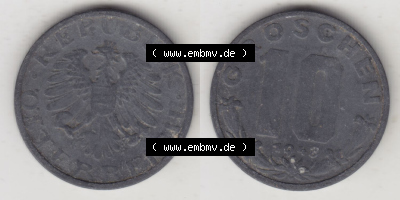 Münzen Österreich / Austria Eurovorläufer, Umlaufmünze vor Euroeinführung 1947-1949, 10 Groschen 1948 II. (3) Sammlung