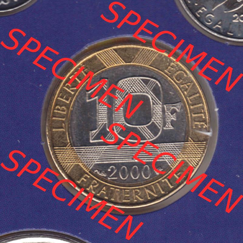 Münzen Frankreich Eurovorläufer, Umlaufmünze vor Euroeinführung 2000, 10 Francs. Vorderseite einer Münze aus Europa als Digitales Bild / Bildmaterial zum... Sammlung