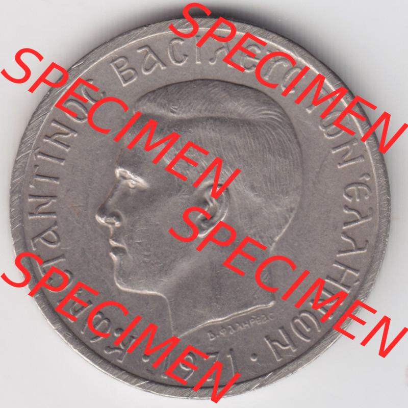 Münzen Griechenland Eurovorläufer, Umlaufmünze vor Euroeinführung 1971, 2 Apaxmai, Drachmen. Rückseite einer Münze aus Griechenland in Europa als... Sammlung