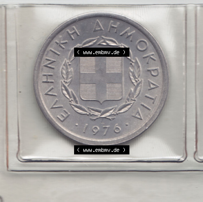 Münzen Griechenland Eurovorläufer, Umlaufmünze vor Euroeinführung 1976 , 20 Lepta. Rückseite einer Münze aus Griechenland... Sammlung