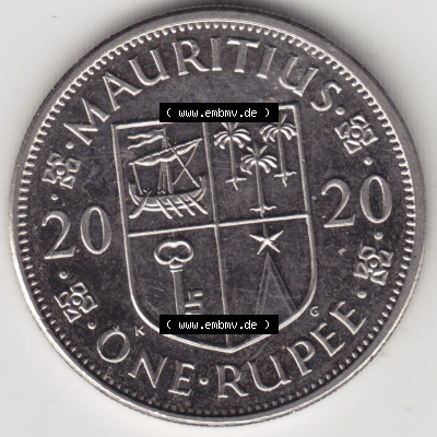 Münzen aus Afrika Mauritius Umlaufmünze 2012-2020, 1 Rupie, 1 Rupee 2020 (1) Sammlung