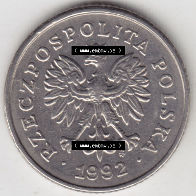 Münzen Polen / Polska Eurovorläufer, Umlaufmünze vor Euroeinführung 1990-2016, 50 Groszy 1992 (1) Sammlung