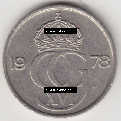 Münzen Schweden / Sverige Eurovorläufer, Umlaufmünze vor Euroeinführung 1976-1984, 25 Öre 1978 (1) Sammlung
