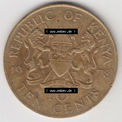Münzen aus Afrika Kenia / Kenya Umlaufmünze 1969-1978, 10 Cent 1978 (1) Sammlung