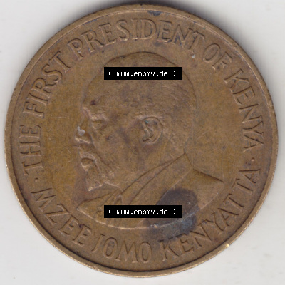 Münzen aus Afrika Kenia / Kenya Umlaufmünze 1969-1978, 5 Cent des Schillings 1971 (2) Sammlung
