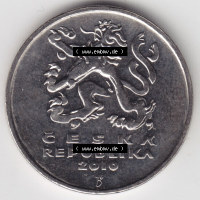 Münzen Tschechische Republik / Tschechin Eurovorläufer, Umlaufmünze vor Euroeinführung 1993-2013, 5 Kc, 5 Kronen 2010 (1) Sammlung