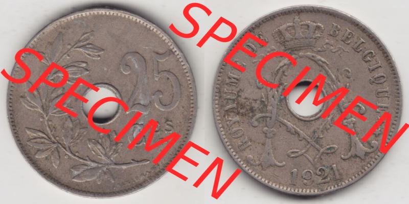 Münzen Belgien Eurovorläufer, Umlaufmünze vor Euroeinführung 1913-1929, 25 Ces, 1921 Centimes Belgique (3) Sammlung