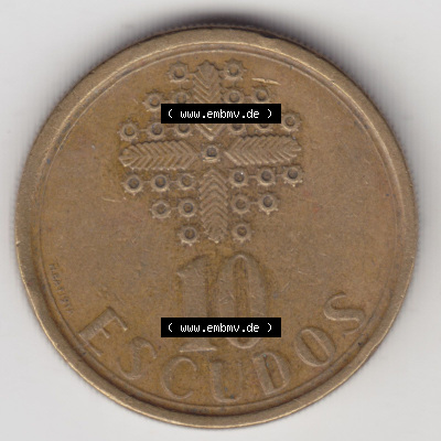 Münzen Portugal Eurovorläufer, Umlaufmünze vor Euroeinführung 1986-2001, 10 Escudos 1987 (1) Sammlung