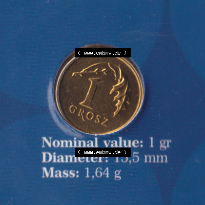 Münzen Polen / Polska Eurovorläufer, Umlaufmünze vor Euroeinführung 2004, 1 Groszy (2) Sammlung