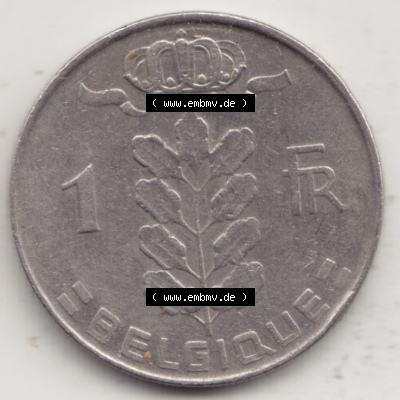 Münzen Belgien Eurovorläufer, Umlaufmünze vor Euroeinführung 1950-1988, 1 Francs-Franken 1973 Belgique (1) Sammlung