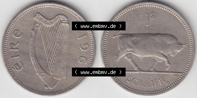 Münzen Irland Eurovorläufer, Umlaufmünze vor Euroeinführung 1951-1968, 1 Schilling 1966 (3) Sammlung
