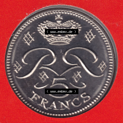 Münzen Monaco / Mu̍negu Eurovorläufer, Umlaufmünze vor Euroeinführung 1971-1995, 5 Francs 1995 (2) Sammlung