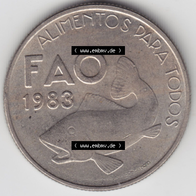 Münzen Portugal Eurovorläufer, Sondermünze vor Euroeinführung 1983-1983, 25 Escudo, FAO Alimentos Dara Todos (2) Sammlung