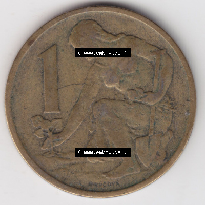 Münzen Tschechoslowakei (Land wurde 1992 aufgelöst), Umlaufmünze 1961-1990, 1 Kcs, Koruna, Krone 1971 (2) Sammlung