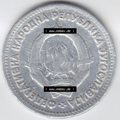 Münzen Jugoslawien (Land wurde 2003 aufgelöst), Umlaufmünze 1953-1953, 5 Dinara (2) Sammlung