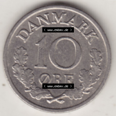 Münzen Dänemark / Danmark Eurovorläufer, Umlaufmünze vor Euroeinführung 1960-1972, 10 Öre 1971 (2) Sammlung