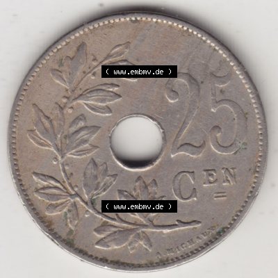 Münzen Belgien Eurovorläufer, Umlaufmünze vor Euroeinführung 1910-1929, 25 Cen, 1928 Centimes Koninkrijk Belgie (1) Sammlung
