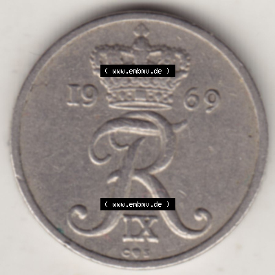 Münzen Dänemark / Danmark Eurovorläufer, Umlaufmünze vor Euroeinführung 1960-1972, 10 Öre 1969 (1) Sammlung