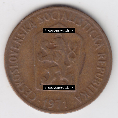 Münzen Tschechoslowakei (Land wurde 1992 aufgelöst), Umlaufmünze 1963-1971, 50 h, Heller, Haleru 1971 (1) Sammlung