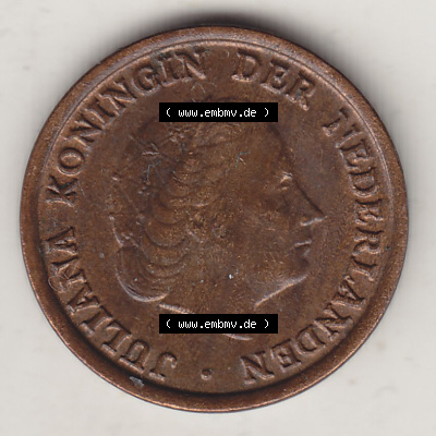 Münzen Niederlande / Netherlands Eurovorläufer, Umlaufmünze vor Euroeinführung 1950-1980, 1 Cent 1951 Juliana (1) Sammlung