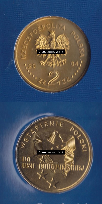 Münzen Polen / Polska Eurovorläufer, Umlaufmünze vor Euroeinführung 2004, 2 Zloty (4) Sammlung