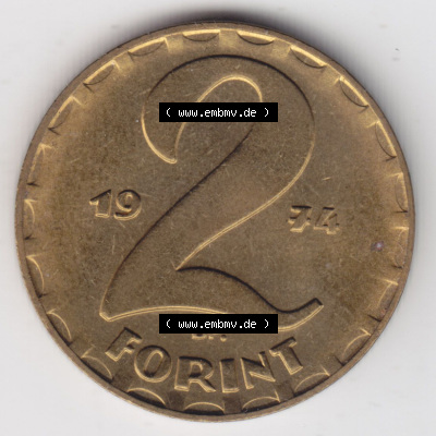 Münzen Ungarn / Magyarország Eurovorläufer, Umlaufmünze vor Euroeinführung 1970-1989,000200 2 Forint 1974 (2) Sammlung