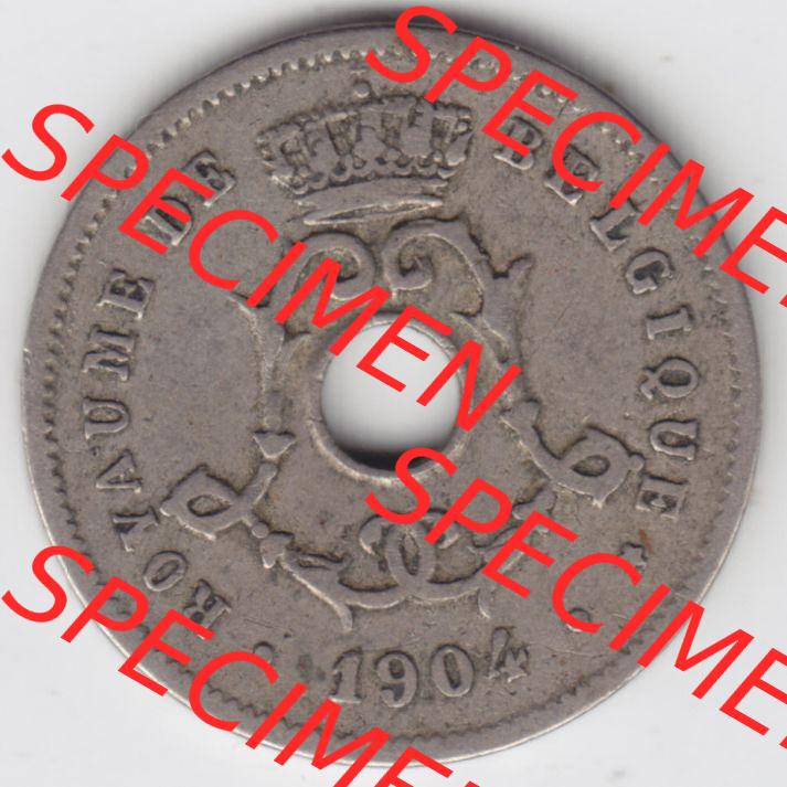 Münzen Belgien Eurovorläufer, Umlaufmünze vor Euroeinführung 1904-1907, 5 Ces, Centimes Koninkrijk Belgie (1) Sammlung