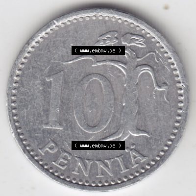 Münzen Finnland / SUOMI Eurovorläufer, Umlaufmünze vor Euroeinführung 1983-1990, 10 Penniä. Vorderseite einer Münze aus Finnland SUOMI in Europa als... Sammlung