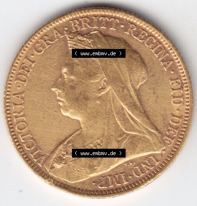 Münzen Großbritannien Eurovorläufer, Umlaufmünze vor Euroeinführung 1893-1901, 1 Pfund Sovereign Goldmünze in Gold 1899... Sammlung
