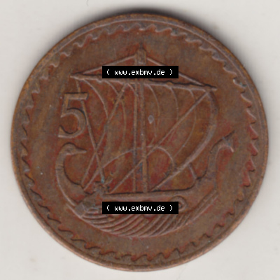 Münzen Zypern / Cyprus Eurovorläufer, Umlaufmünze vor Euroeinführung 1963-1980, 5 Mils 1963 (2) Sammlung