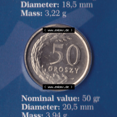 Münzen Polen / Polska Eurovorläufer, Umlaufmünze vor Euroeinführung 1995, 50 Groszy (2) Sammlung