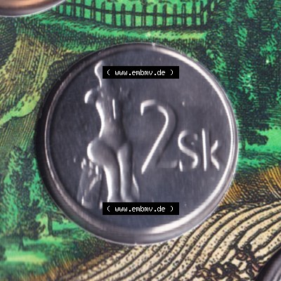 Münzen Slowakei / Slovakia Eurovorläufer, Umlaufmünze vor Euroeinführung 1993-2008, 2 SK, 2 Kronen 2005 (2) Sammlung