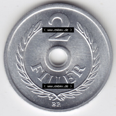 Münzen Ungarn / Magyarország Eurovorläufer, Umlaufmünze vor Euroeinführung 1950-1989 2 Filler 1974 (2) Sammlung