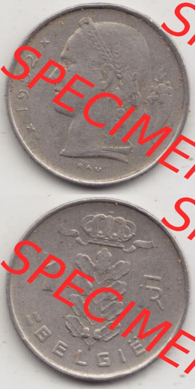 Münzen Belgien Eurovorläufer, Umlaufmünze vor Euroeinführung 1950-1988, 1 Francs-Franken 1952 Belgie (4) Sammlung