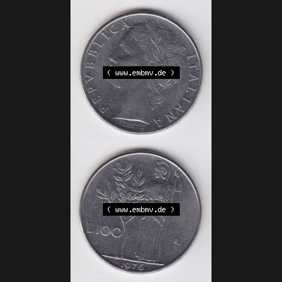 Münzen Italien / Italia Eurovorläufer, Umlaufmünze vor Euroeinführung 1955-1989, 100 Lire, Lira 1976 (4) Sammlung