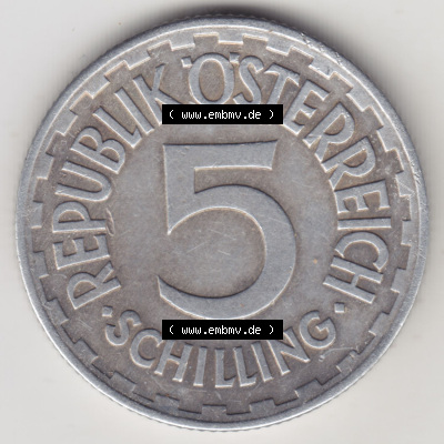 Münzen Österreich / Austria Eurovorläufer, Umlaufmünze vor Euroeinführung 1952-1957, 5 Schilling 1952 III. (2) Sammlung