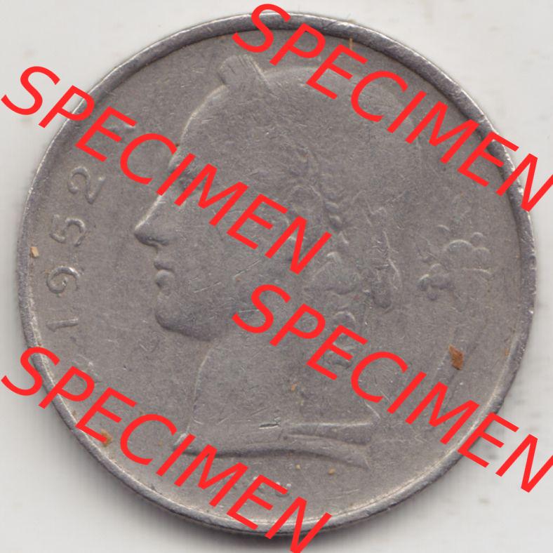 Münzen Belgien Eurovorläufer, Umlaufmünze vor Euroeinführung 1950-1988, 1 Francs-Franken 1952 Belgique (2) Sammlung