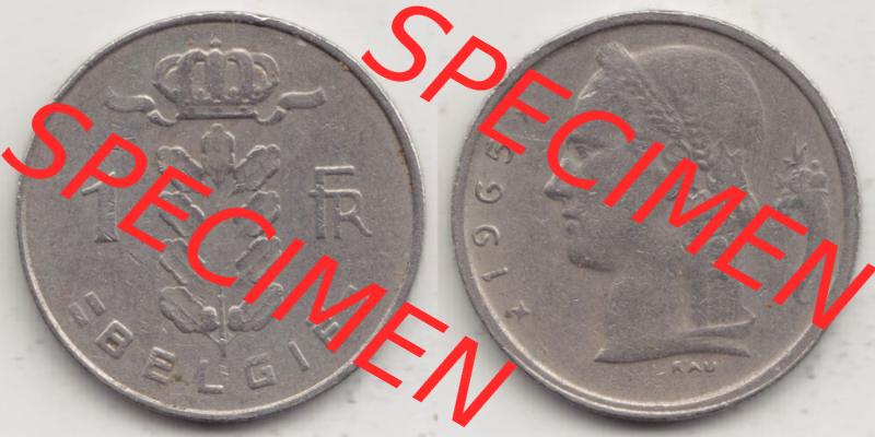 Münzen Belgien Eurovorläufer, Umlaufmünze vor Euroeinführung 1950-1988, 1 Francs-Franken 1965 Belgie (3) Sammlung