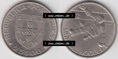 Münzen Portugal Eurovorläufer, Sondermünze vor Euroeinführung 1982-1982, 25 Escudo, Mundial Hoquei (3) Sammlung