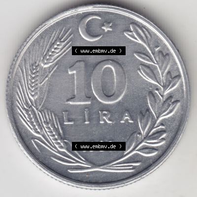 Münzen Türkei / Türkiye Eurovorläufer, Umlaufmünze vor Euroeinführung 1984-1989, 10 Lira - Lire (1) Sammlung